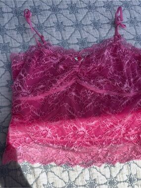 Free People Pink Lace Chemise Cami